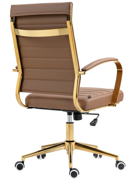 Cadeira de escritório em couro sintético Havana, castanho claro