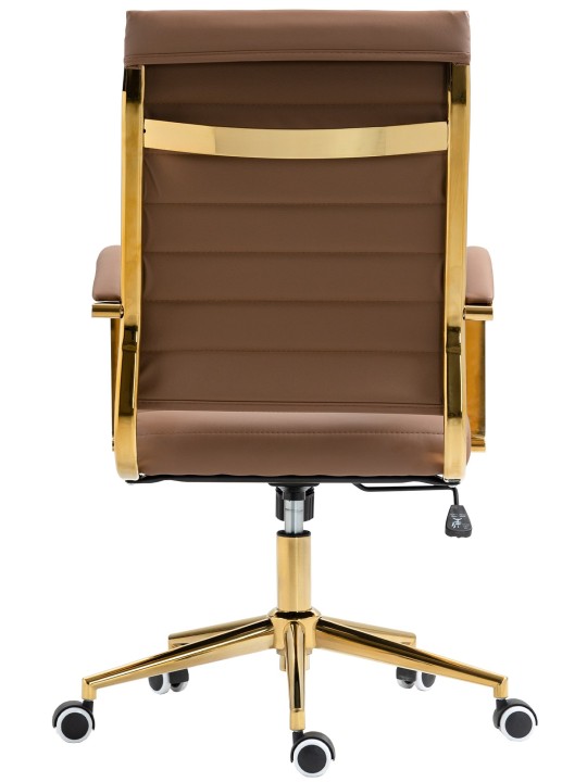 Cadeira de escritório em couro sintético Havana, castanho claro