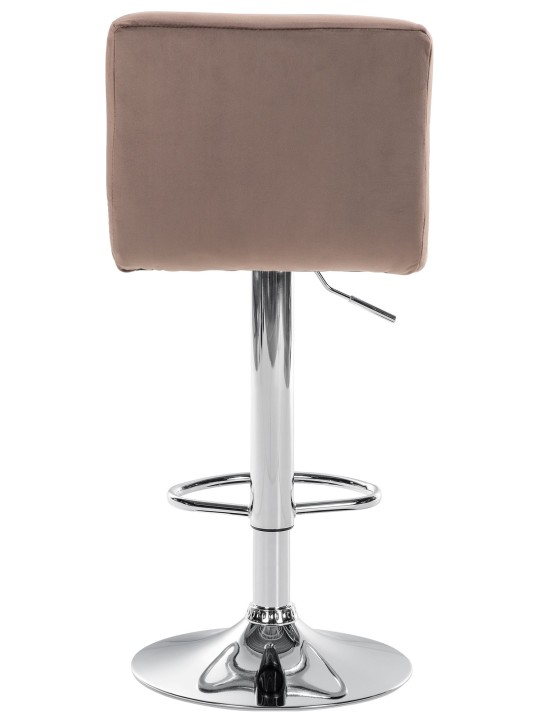 Banqueta alta Peru veludo cromado, castanho