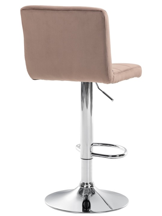 Banqueta alta Peru veludo cromado, castanho
