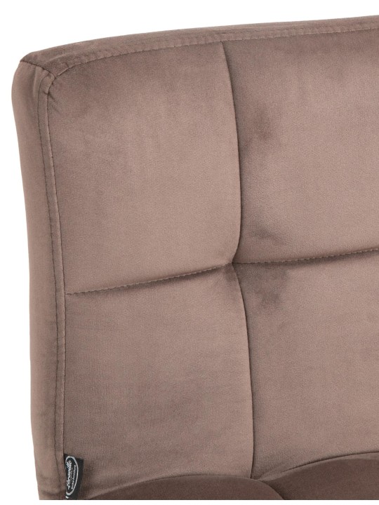 Banqueta alta Peru veludo cromado, castanho