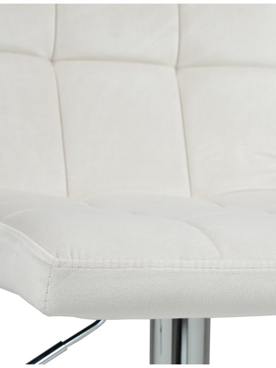 Banqueta alta Peru veludo cromado, creme