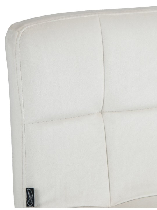 Banqueta alta Peru veludo cromado, creme