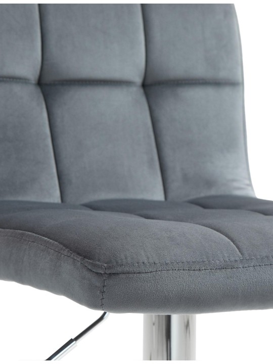 Banqueta alta Peru veludo cromado, cinza escuro Banqueta alta Peru veludo cromado, cinza escuro
