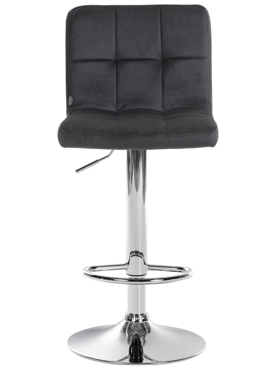 Banqueta alta Peru veludo cromado, preto