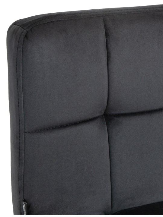 Banqueta alta Peru veludo cromado, preto