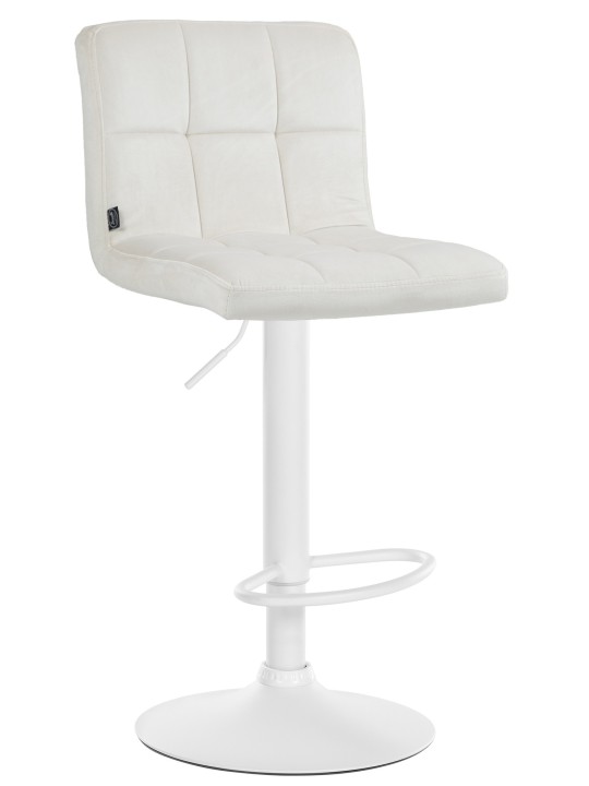 Banqueta alta veludo Peru, creme