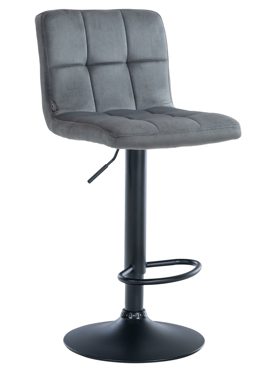 Banqueta alta veludo Peru, cinza escuro