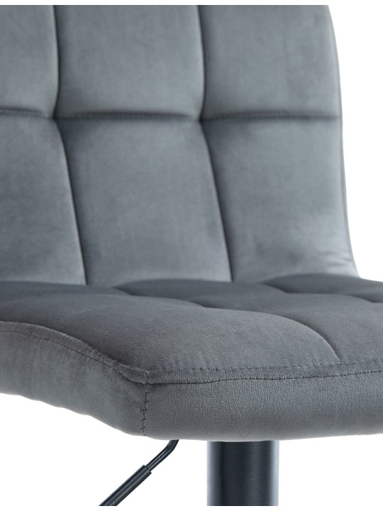 Banqueta alta veludo Peru, cinza escuro