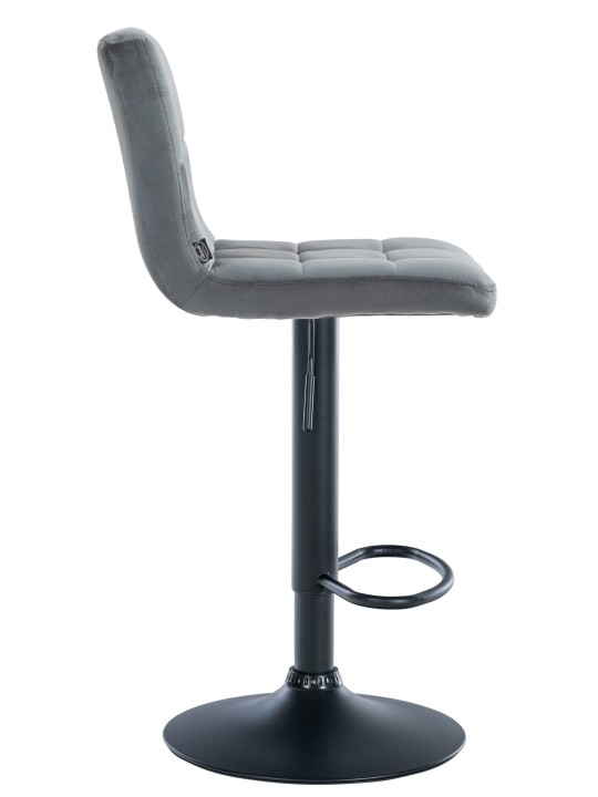 Banqueta alta veludo Peru, cinza escuro