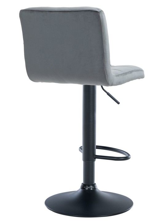 Banqueta alta veludo Peru, cinza escuro