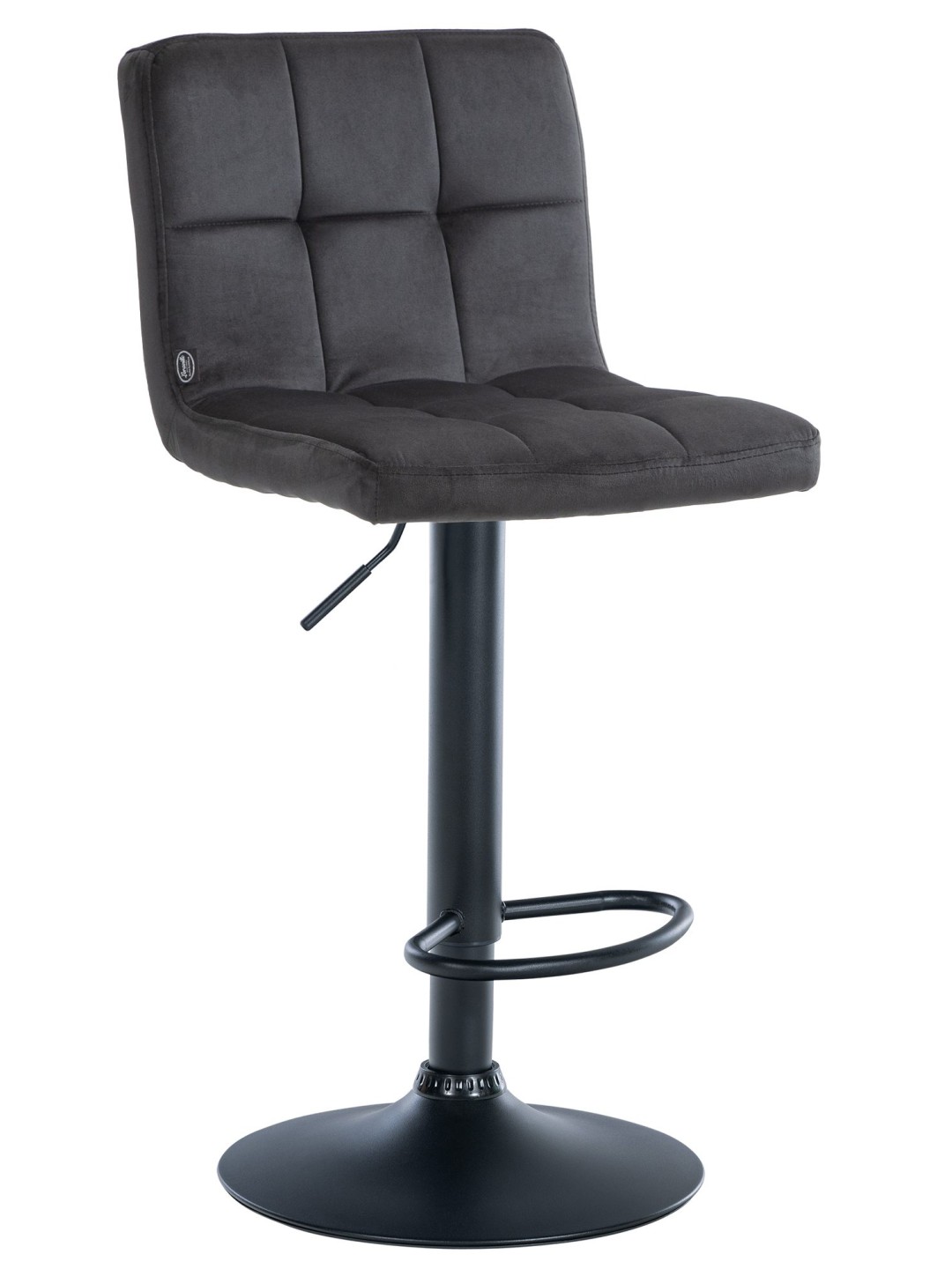 Banqueta alta veludo Peru, preto