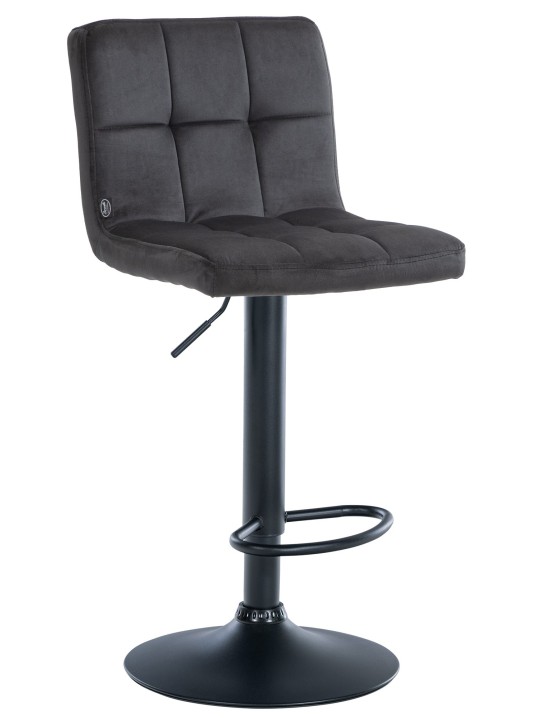 Banqueta alta veludo Peru, preto