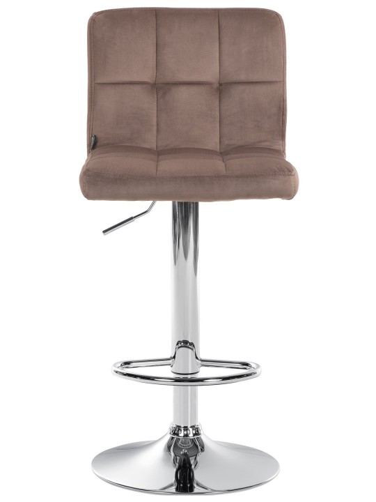 Conjunto de 2 bancos altos em veludo peru cromado, castanho