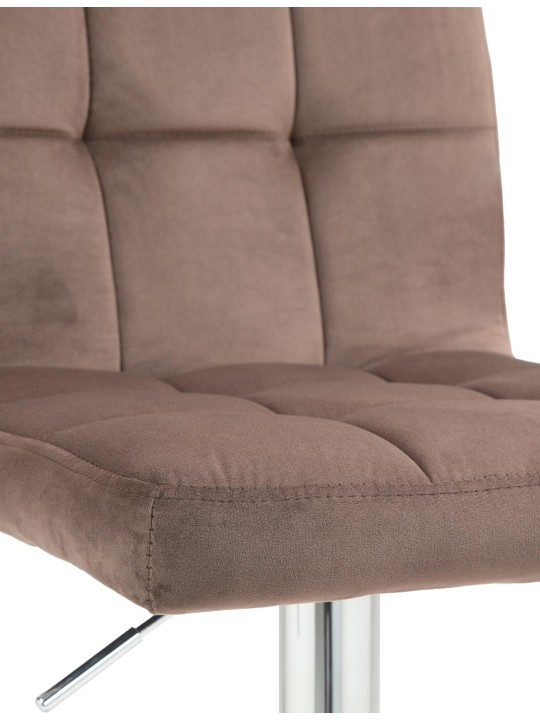 Conjunto de 2 bancos altos em veludo peru cromado, castanho