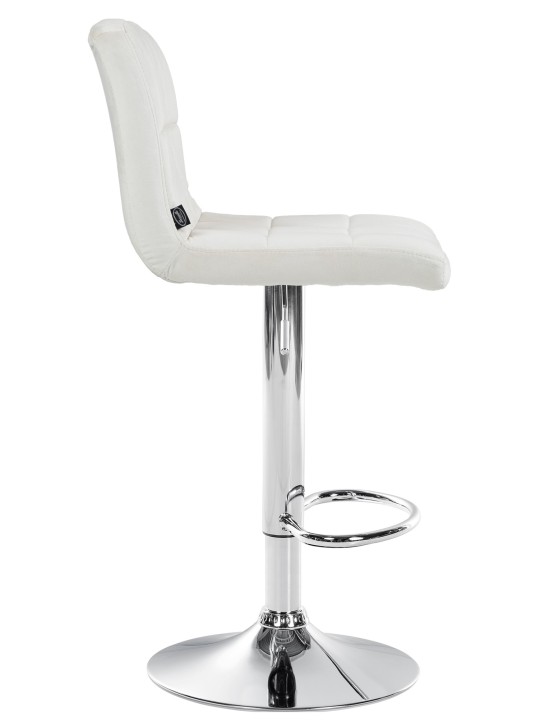 Conjunto de 2 bancos altos em veludo peru cromado, creme