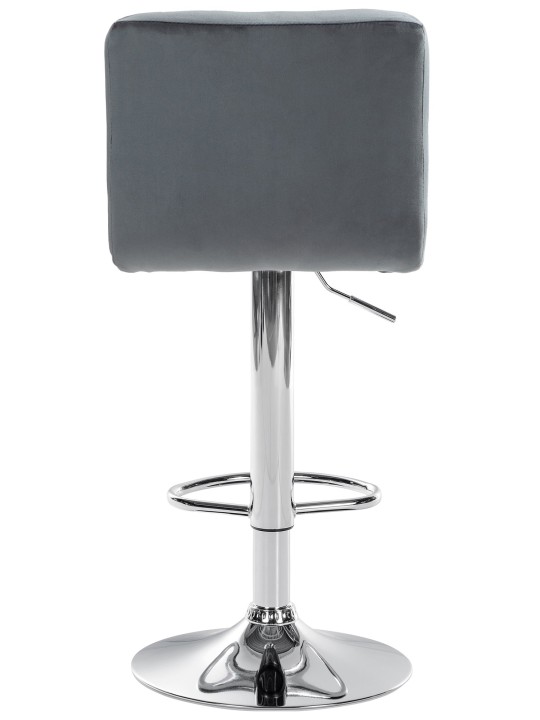 Conjunto de 2 bancos altos em veludo peru cromado, cinza escuro Conjunto de 2 bancos altos em veludo peru cromado, cinza escuro