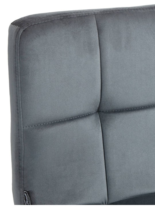 Conjunto de 2 bancos altos em veludo peru cromado, cinza escuro Conjunto de 2 bancos altos em veludo peru cromado, cinza escuro