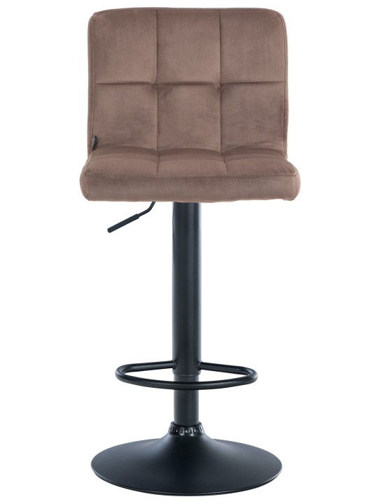 Conjunto de 2 bancos altos em veludo Peru, castanho