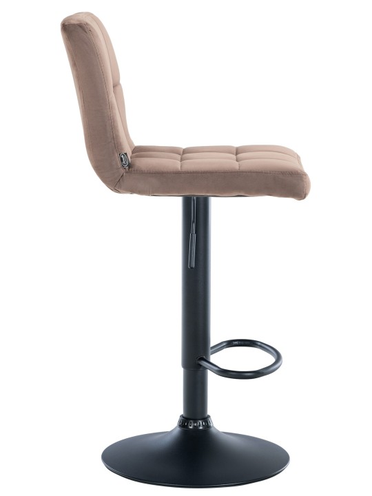 Conjunto de 2 bancos altos em veludo Peru, castanho