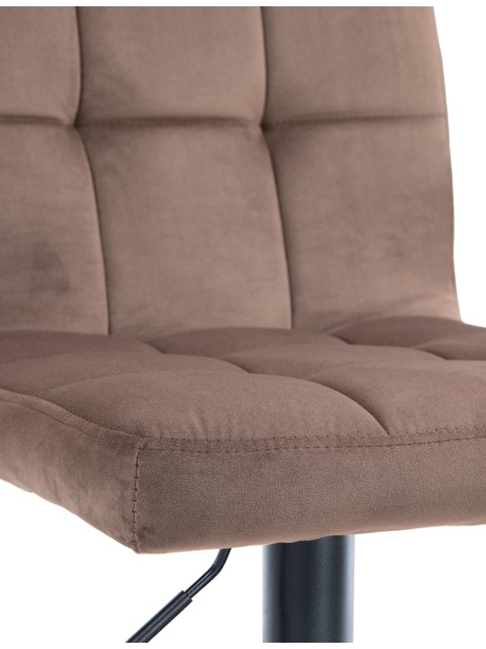 Conjunto de 2 bancos altos em veludo Peru, castanho