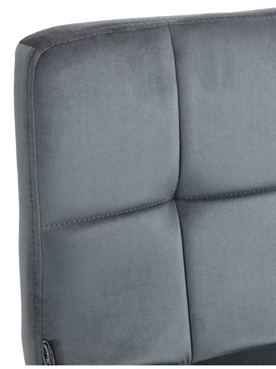 Conjunto de 2 bancos altos em veludo Peru, cinza escuro