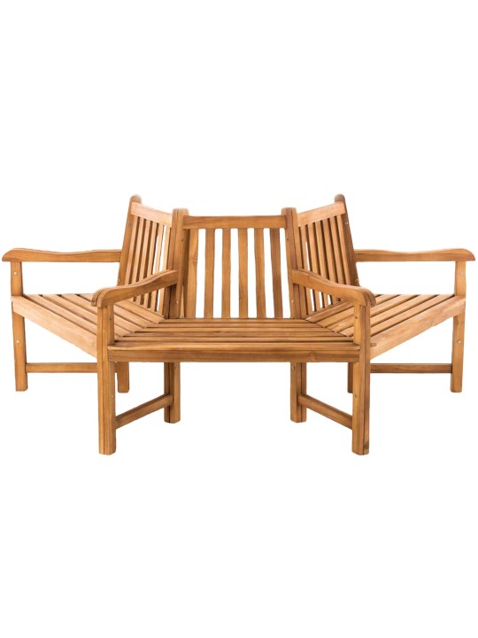 Banco de árvore Kenna com apoio de braço semicircular 200 cm, teca Banco de árvore Kenna com apoio de braço semicircular 200 cm, teca