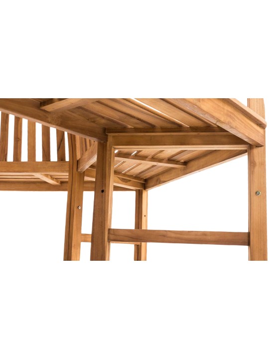 Banco de árvore Kenna com apoio de braço semicircular 200 cm, teca Banco de árvore Kenna com apoio de braço semicircular 200 cm, teca