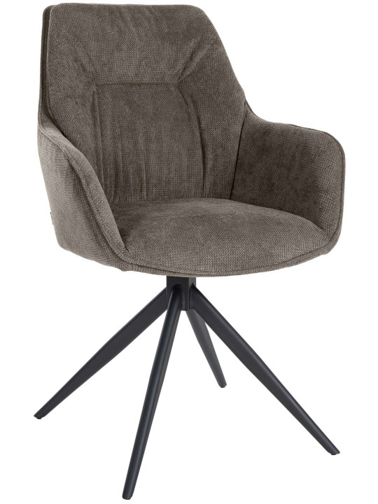 Cadeira de jantar Jules tecido, cinza escuro