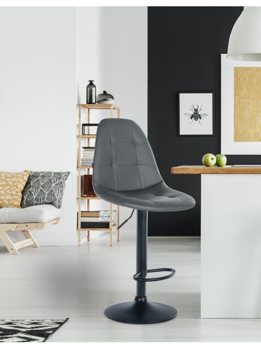 Banqueta alta Elmore couro sintético B, cinza