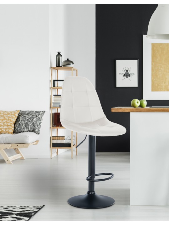 Banqueta alta Elmore couro sintético B, branco