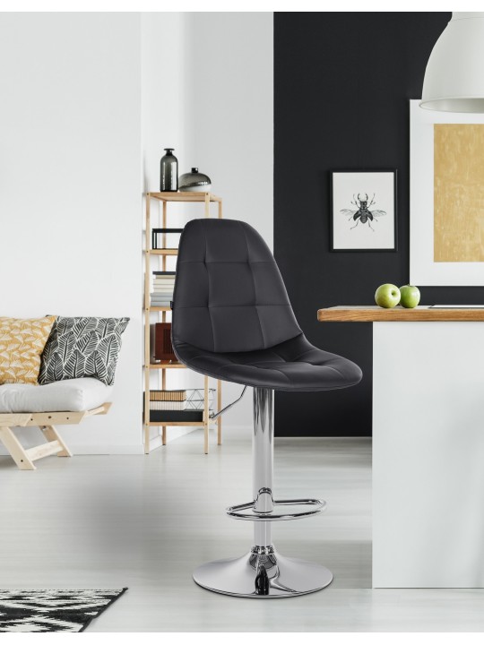 Banqueta alta Elmore couro sintético C, preto