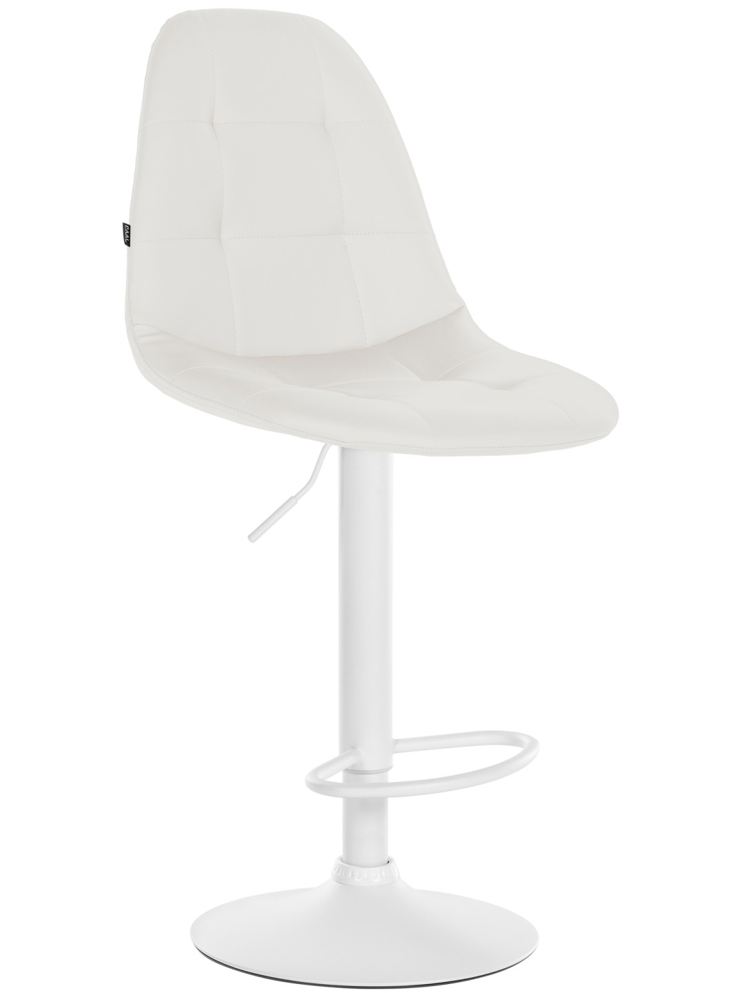 Banqueta alta Elmore couro sintético W, branco