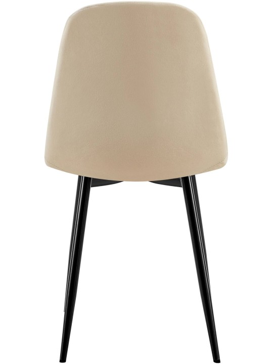 Conjunto de 4 cadeiras de jantar em veludo Baxter, creme