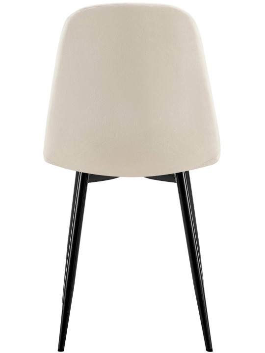 Conjunto de 4 cadeiras de jantar em veludo Baxter, branco creme