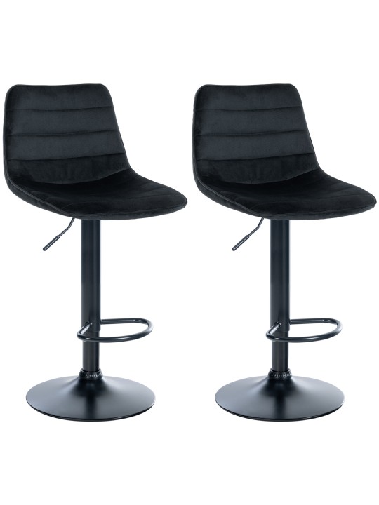 Conjunto de 2 bancos altos Lex veludo, preto Conjunto de 2 bancos altos Lex veludo, preto