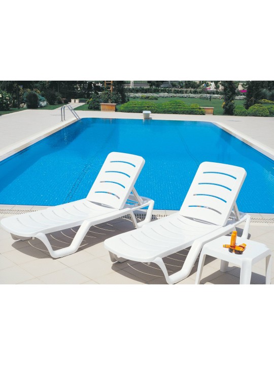 Conjunto de 10 espreguiçadeiras Bahamas, branco