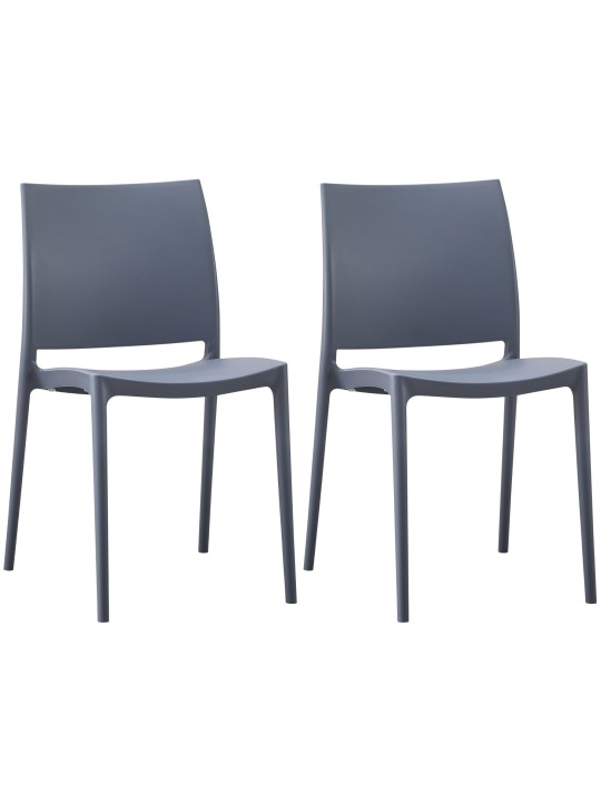 Conjunto de 2 cadeiras Meton, cinza