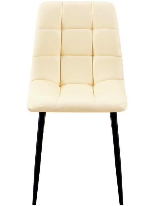 Conjunto de 4 cadeiras de jantar em pele sintética Antibes, creme