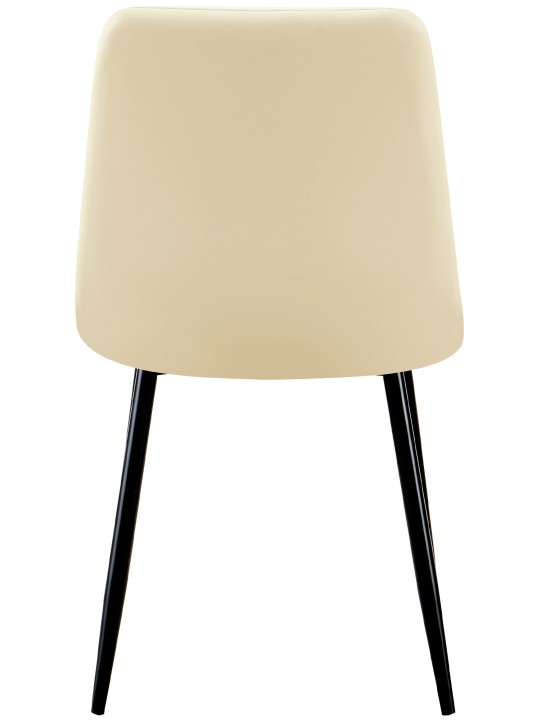 Conjunto de 4 cadeiras de jantar em pele sintética Antibes, creme