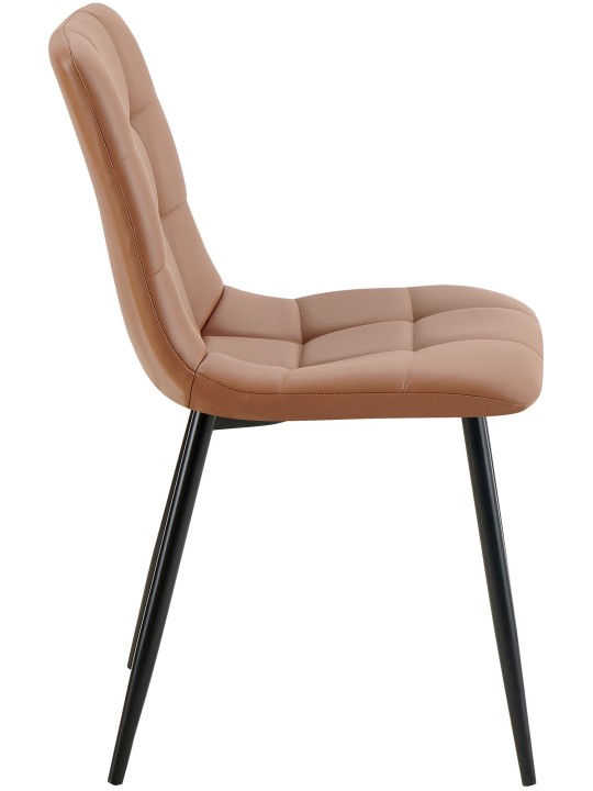 Conjunto de 4 cadeiras de jantar em pele sintética Antibes, castanho escuro