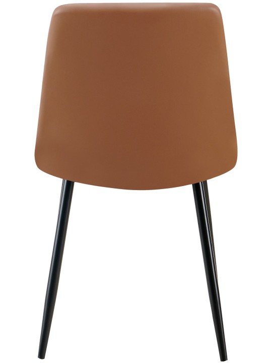 Conjunto de 4 cadeiras de jantar em pele sintética Antibes, castanho escuro