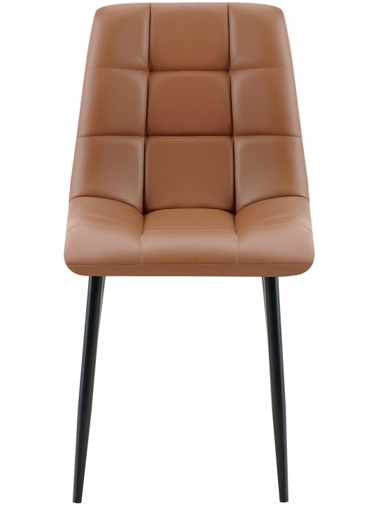 Conjunto de 4 cadeiras de jantar em pele sintética Antibes, castanho escuro