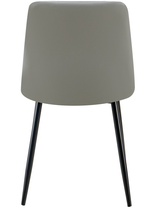 Conjunto de 4 cadeiras de jantar em pele sintética Antibes, cinza claro