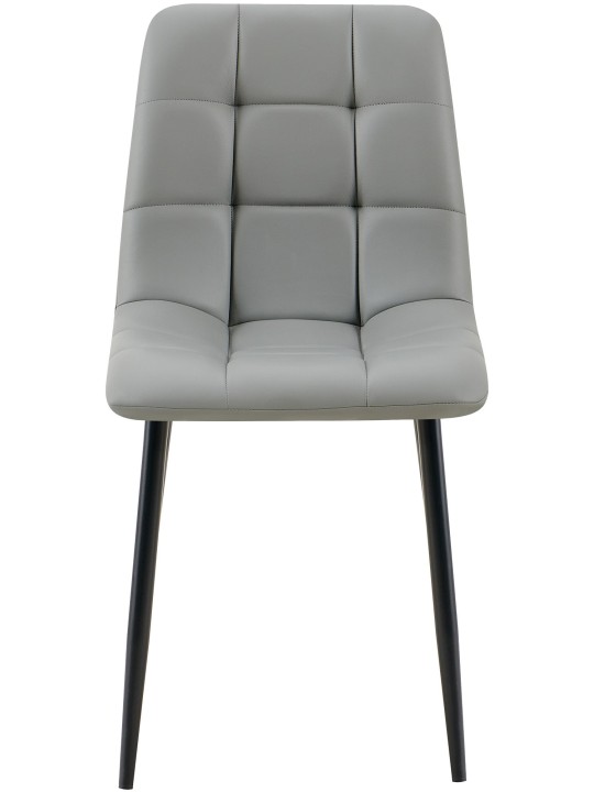 Conjunto de 4 cadeiras de jantar em pele sintética Antibes, cinza claro