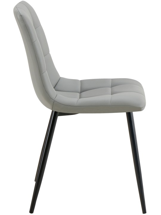 Conjunto de 4 cadeiras de jantar em pele sintética Antibes, cinza claro