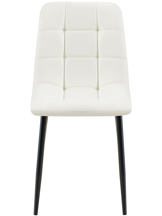 Conjunto de 4 cadeiras de jantar em pele sintética Antibes, branco