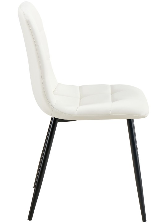 Conjunto de 4 cadeiras de jantar em pele sintética Antibes, branco