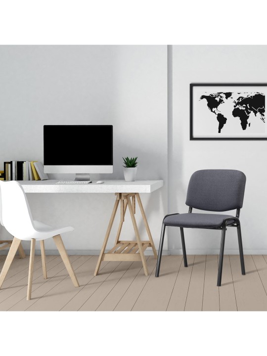 Cadeira para visitantes Ken tecido, cinza