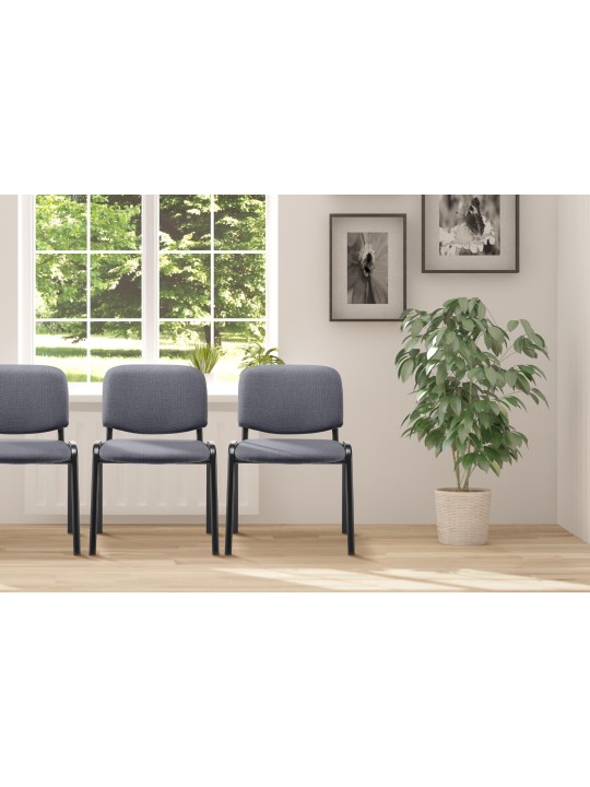 Cadeira para visitantes Ken tecido, cinza
